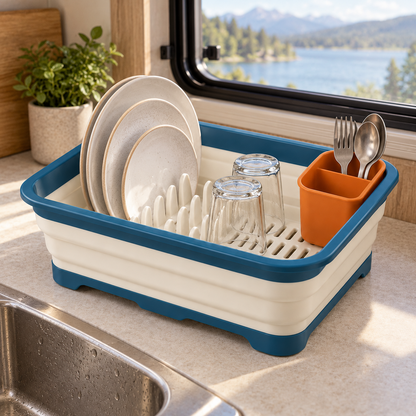 Collapsible Dish Drying Rack — lifestyle