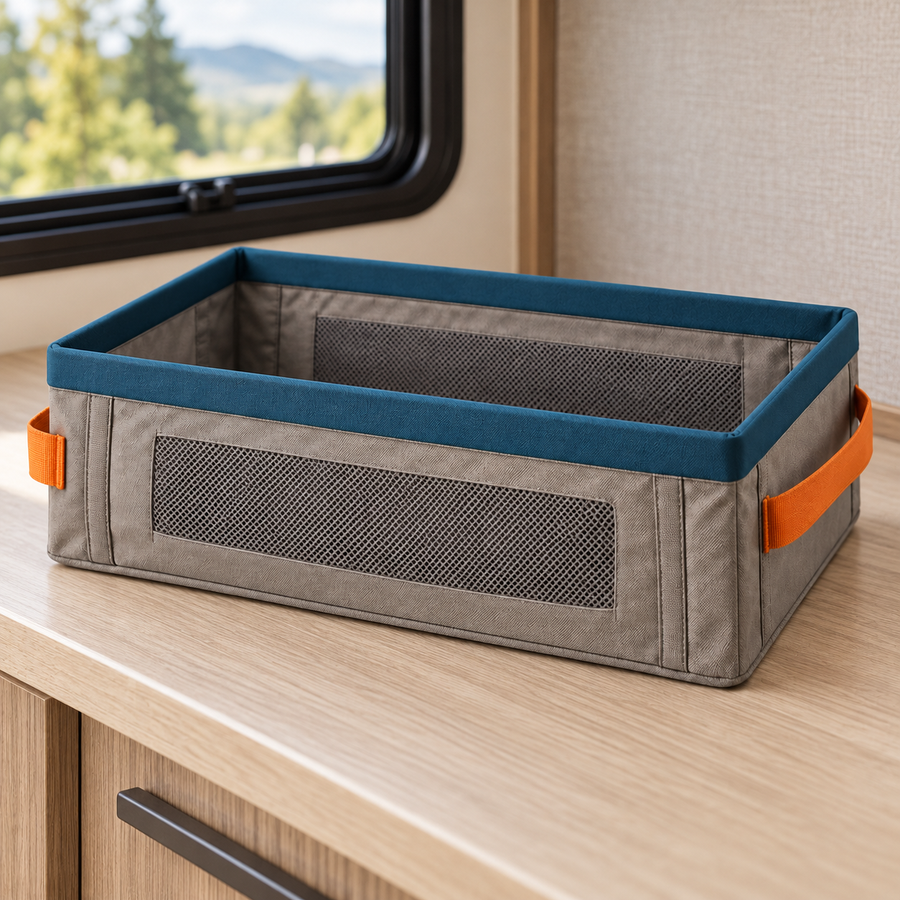 Collapsible Entry Shoe Bin — detail